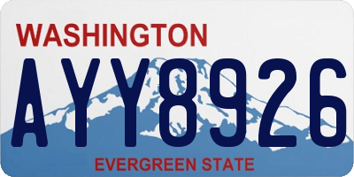 WA license plate AYY8926