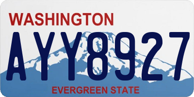 WA license plate AYY8927