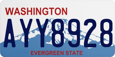 WA license plate AYY8928