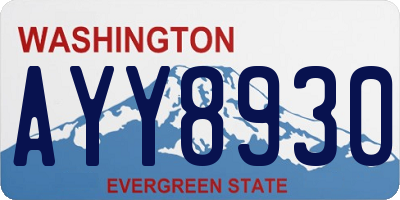 WA license plate AYY8930