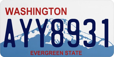 WA license plate AYY8931