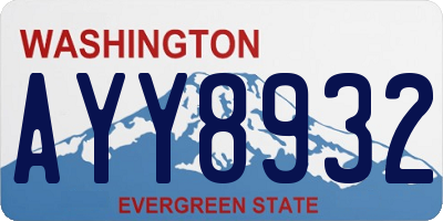 WA license plate AYY8932