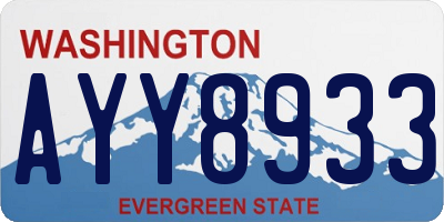 WA license plate AYY8933