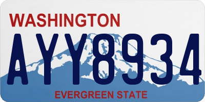 WA license plate AYY8934