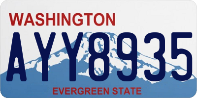 WA license plate AYY8935