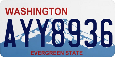 WA license plate AYY8936