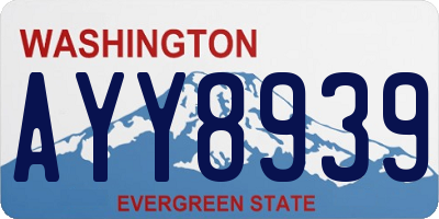 WA license plate AYY8939