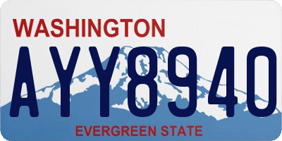 WA license plate AYY8940