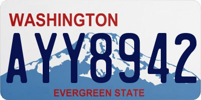 WA license plate AYY8942