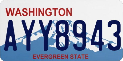 WA license plate AYY8943