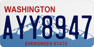 WA license plate AYY8947