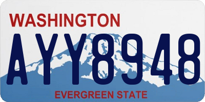 WA license plate AYY8948