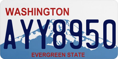 WA license plate AYY8950