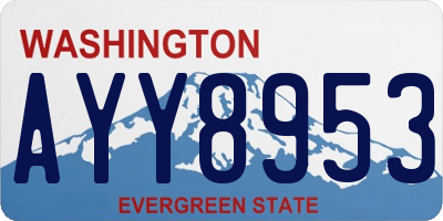 WA license plate AYY8953