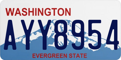 WA license plate AYY8954