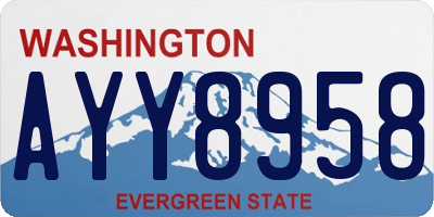 WA license plate AYY8958