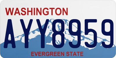 WA license plate AYY8959