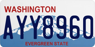 WA license plate AYY8960