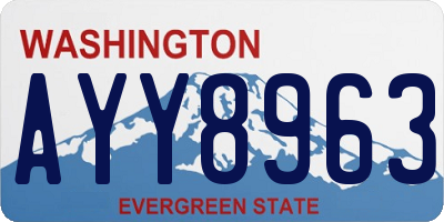 WA license plate AYY8963