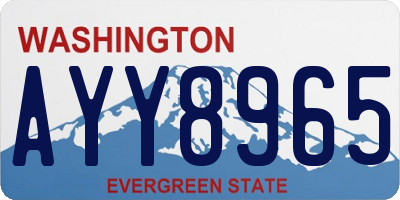 WA license plate AYY8965