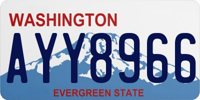 WA license plate AYY8966