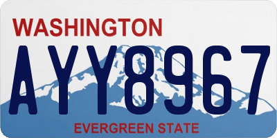 WA license plate AYY8967