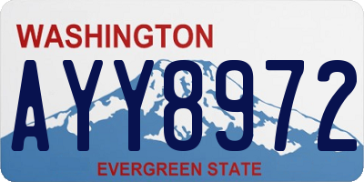 WA license plate AYY8972