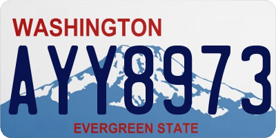 WA license plate AYY8973