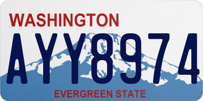 WA license plate AYY8974