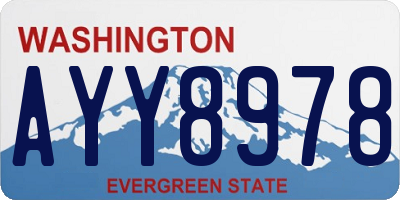 WA license plate AYY8978