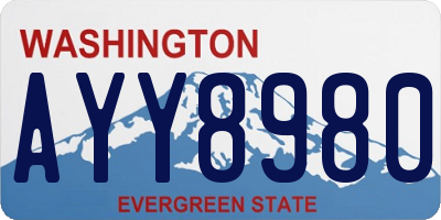 WA license plate AYY8980