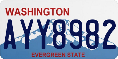 WA license plate AYY8982