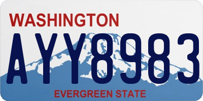 WA license plate AYY8983