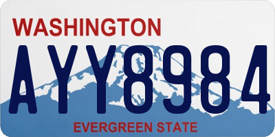 WA license plate AYY8984