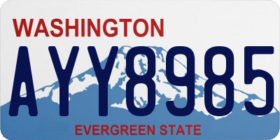 WA license plate AYY8985