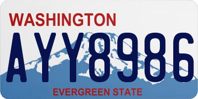 WA license plate AYY8986