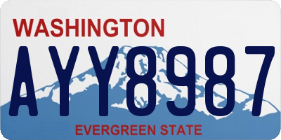 WA license plate AYY8987