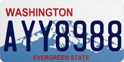 WA license plate AYY8988