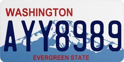 WA license plate AYY8989