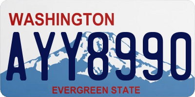 WA license plate AYY8990