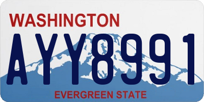 WA license plate AYY8991