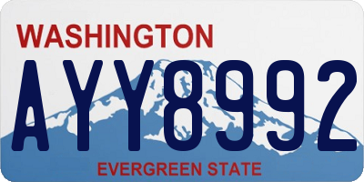 WA license plate AYY8992