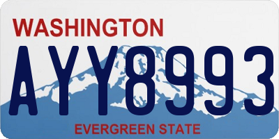 WA license plate AYY8993