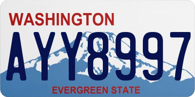 WA license plate AYY8997