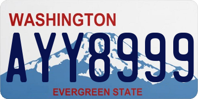 WA license plate AYY8999