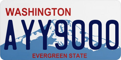 WA license plate AYY9000