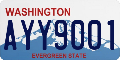 WA license plate AYY9001