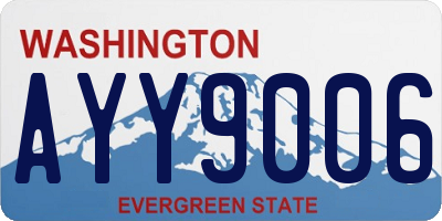 WA license plate AYY9006