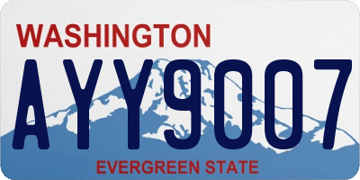 WA license plate AYY9007