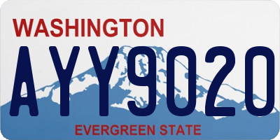 WA license plate AYY9020